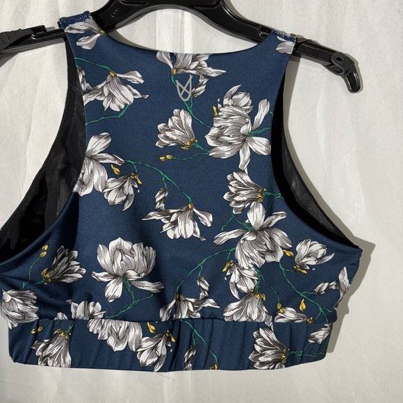 Floral Navy Sports Bra - Picture 3 of 7